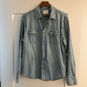 Men’s Billy Reid Shoals Shirt in denim blue